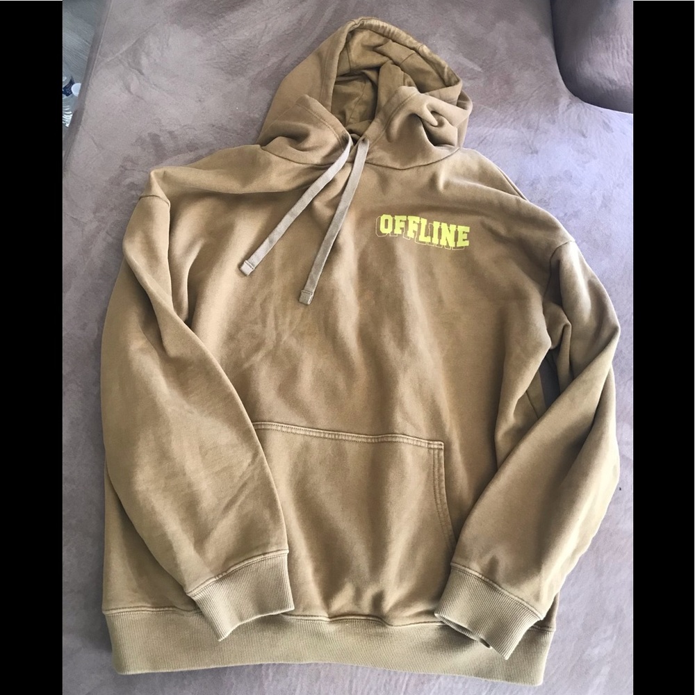 Unisex OFFLINE hoodie. 95%cotton 5% polyester. Nice sand color.